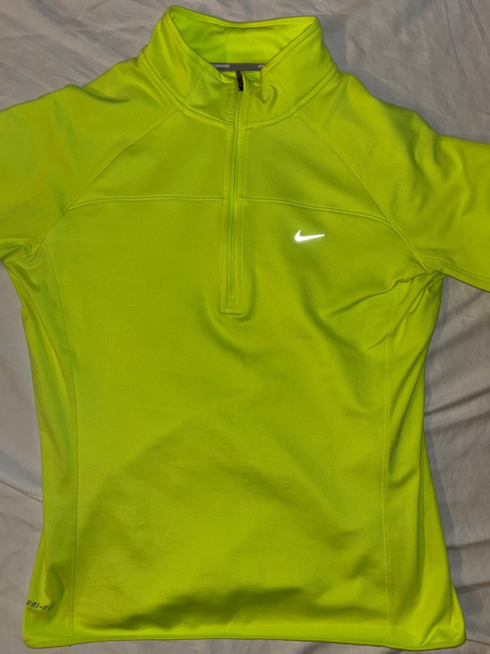 Nike Running Women’s Dri-FIT Neon Volt 1/4 Zip Pullover - Large